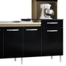 Kit Cozinha Compacta 7 Portas com Pia Inox Veronez P11 Damasco/Preto - Mpozenato - 5