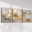 Ver imagem 3 de Quadro Decorativo Flor Dourada Kit 3 Quadros