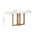 Ver imagem 3 de Mesa de Jantar 6 Lugares 160cm Tampo MDF e Vidro Canto Arredondado Natalí