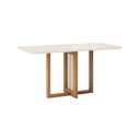 Ver imagem 2 de Mesa de Jantar 6 Lugares 160cm Tampo MDF e Vidro Canto Arredondado Natalí