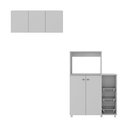 Ver imagem 5 de Kit Armário de Cozinha 3 Portas com Balcão Multiuso/fruteira Multimóveis Mp2235 Branco