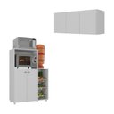 Ver imagem 1 de Kit Armário de Cozinha 3 Portas com Balcão Multiuso/fruteira Multimóveis Mp2235 Branco