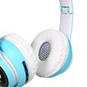 Fone de Ouvido Azul Bluetooth Orelha de Gato Led Colorido - 3