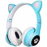 Fone de Ouvido Azul Bluetooth Orelha de Gato Led Colorido - 1