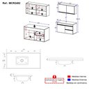 Ver imagem 4 de Armário Cozinha Modulada Compacta Suspensa com Pia 120cm Milano Multimóveis MCR2482 Grafite/Preto