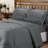 Jogo de Cama 3 pçs Casal Queen Dupla Face Casen Cinza - Lençol não incluso - 4