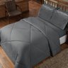 Jogo de Cama 3 pçs Casal Queen Dupla Face Casen Cinza - Lençol não incluso - 1