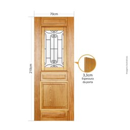 Folha de Porta 210x70 Cm Tauari Alteza com Grade Mapaf - 2