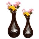 Ver imagem 1 de Vaso de Chão Decorativo Grande Gotas de Orvalho Mdf:preto/kit com 2 - 75x40cm e 60x30cm