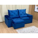 Ver imagem 4 de Sofá Retrátil Reclinável 2,00 M Azul 506 Athenas Premium