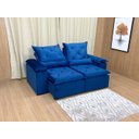 Ver imagem 2 de Sofá Retrátil Reclinável 2,00 M Azul 506 Athenas Premium