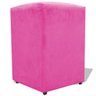 Puff Decorativo Salão Quadrado Suede Rosa Pink - 2