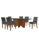Ver imagem 2 de Sala de Jantar Mesa Evora 180 Mdf Canto Copo com 6 Cadeiras Grecia Rufato