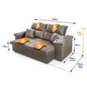 Ver imagem 2 de Sofá Retrátil Reclinável Trento 1,50m Suede Velut Tabaco Molas no Assento - King House