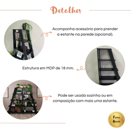 Estante Escada Multiuso para Livros 5 Prateleiras 134cmx82cm - 17