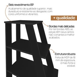 Estante Escada Multiuso para Livros 5 Prateleiras 134cmx82cm - 16
