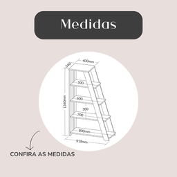 Estante Escada Multiuso para Livros 5 Prateleiras 134cmx82cm - 13