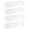 4 Travessas Retangulares Bandeja Petisqueira Cristal Pearl Wolff 30x13x3cm para Mesa Posta - 1
