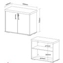 Ver imagem 5 de Armário Executivo para Escritório Baixo 2 Portas com Chave Tamburato Marrom Artany