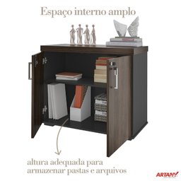 Armário Executivo para Escritório Baixo 2 Portas com Chave Tamburato - 10