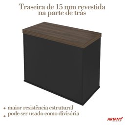 Armário Executivo para Escritório Baixo 2 Portas com Chave Tamburato - 7