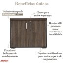 Ver imagem 6 de Armário Executivo para Escritório Baixo 2 Portas com Chave Tamburato Marrom Artany
