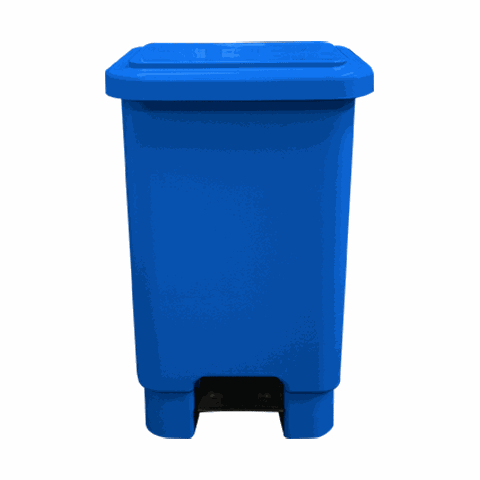 LIXEIRA RETANGULAR 50L C/ PEDAL AZUL LARPLASTICOS