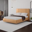 Ver imagem 2 de Cama Moderna Aspen Casal Box com Cabeceira Estofada Base Flutuante Pu Caramelo G99 - Gran Belo