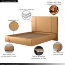 Ver imagem 3 de Cama Moderna Aspen Casal Box com Cabeceira Estofada Base Flutuante Pu Caramelo G99 - Gran Belo