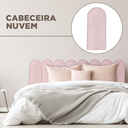 Ver imagem 3 de Cabeceira Nuvem Estofada Casal 7 Placas Suede Macio 45x20cm:rosa Bebe