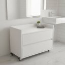 Ver imagem 3 de Gaveteiro Baixo para Banheiro 100% MDF + Rodizios Branco sem Furos