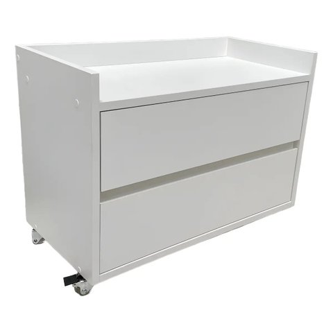 Gaveteiro Baixo para Banheiro 100% MDF + Rodizios Branco sem Furos