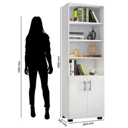 Livreiro Office C/ Gaveteiro Pietra Branco - 4