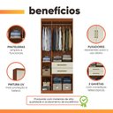 Ver imagem 7 de Guarda Roupas Solteiro 4 Portas 2 Gavetas Maya