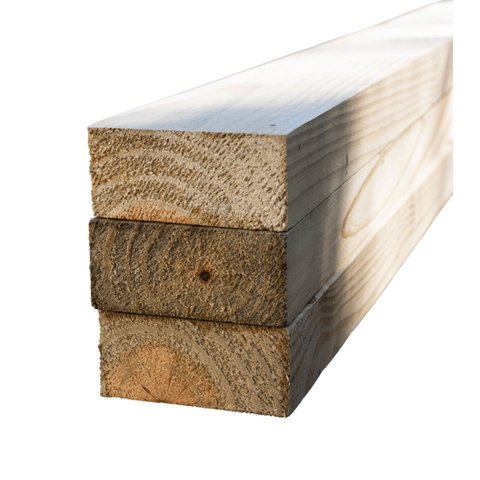 Kit 3 Caibros Aplainados de Pinus Tratado com Nós 4,5x9x290 Centímetros - Pensemadeiras - Natural Ún