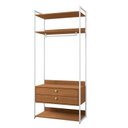 Ver imagem 7 de Armário Alto Closet Aberto 2 Gavetas 4 Prateleiras e Cabideiro Mdf e Aço Canela/branco Brilho