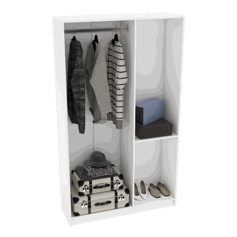 MODULO CLOSET CABIDEIRO E PRATELIERA M143.2021.B LOJA MUNDI MOVEIS