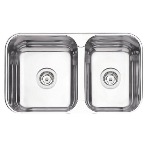 Cuba Dupla Tramontina Isis Aço Inox Polido 69x40cm Sobrepor Embutir Pia Cozinha