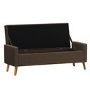 Ver imagem 3 de Recamier Bau Londres 1,40m Suede Marrom - Clique Decor