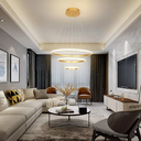 Ver imagem 3 de Luminária Led 80 Watts 3 Anéis 115cm Altura Ajustável Lustre Pendente Suspenso Teto Gimpo Kjdd-l-176