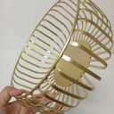 Ver imagem 4 de Centro de Mesa Decorativo de Metal Dourado 9x25x25cm Sala Jantar Decoração
