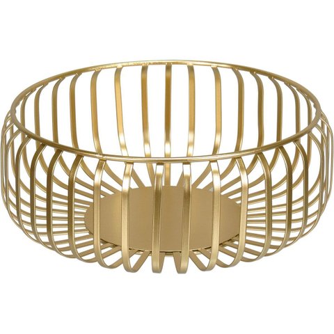 Centro de Mesa Decorativo de Metal Dourado 9x25x25cm Sala Jantar Decoração