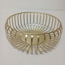 Ver imagem 3 de Centro de Mesa Decorativo de Metal Dourado 9x25x25cm Sala Jantar Decoração