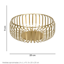 Ver imagem 7 de Centro de Mesa Decorativo de Metal Dourado 9x25x25cm Sala Jantar Decoração