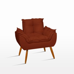Poltrona Cadeira Decorativa para Sala de Estar – Jl Decor Cor:terracota