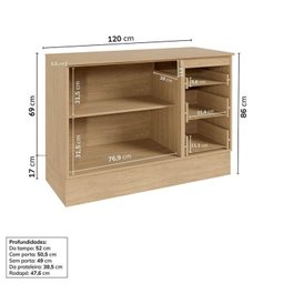 Cozinha Modulada 7 Peças 5 Aéreos 2 Balcões Nara CabeCasa MadeiraMadeira - 12