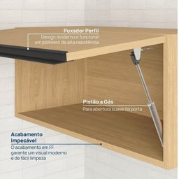 Cozinha Modulada 7 Peças 5 Aéreos 2 Balcões Nara CabeCasa MadeiraMadeira - 9