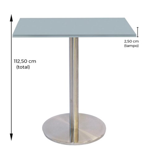 Mesa Bistrô Beta 112,50 Cm (alt) Disco Redondo Tampo Mdp Quadrado 60 Cm (larg) X 2,50 Cm (alt)