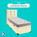 Ver imagem 4 de Conjunto Cama Box Bau Bege Solteiro + Colchão D20 D20 Inducol + Cabeceira