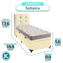 Ver imagem 3 de Conjunto Cama Box Bau Bege Solteiro + Colchão D20 D20 Inducol + Cabeceira